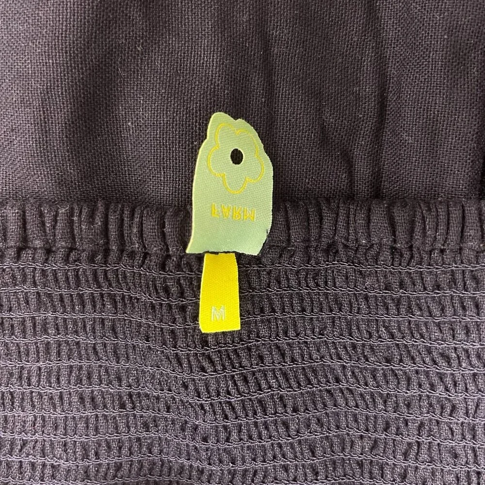 NWOT Farm Rio Linen Blend Black Sleeveless Mini Dress Size M - Picture 11 of 15